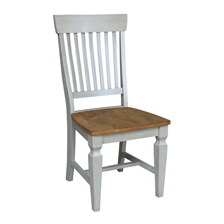 International Concepts Vista Slat Back Chairs, Set of 2, Hickory/stone C41-65P